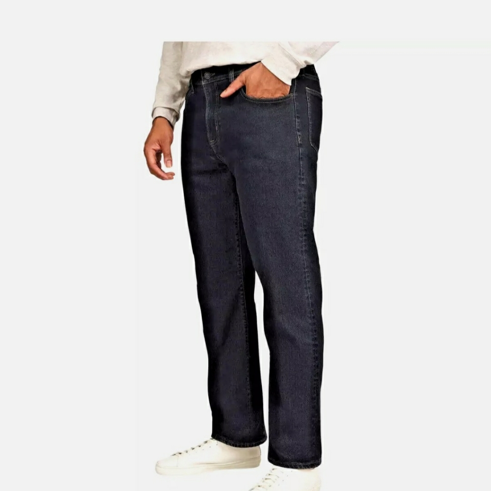 Lands' End - Men's Flannel Lined Stretch Denim Jean Blue Size 40x30